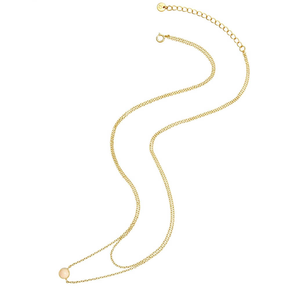 Glanzstücke München Collier en argent Argent sterling Quartz rose en Or jaune collier