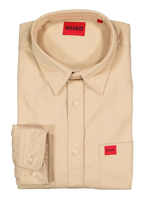 HUGO, Overshirt Egrin, Baumwolle-Stretch, beige