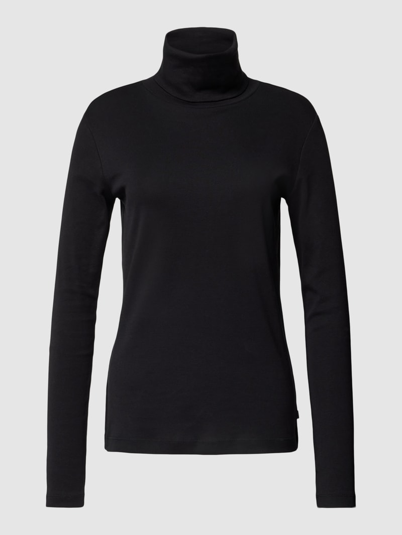 Longsleeve mit Rollkragen Modell 'Rolli' in schwarz