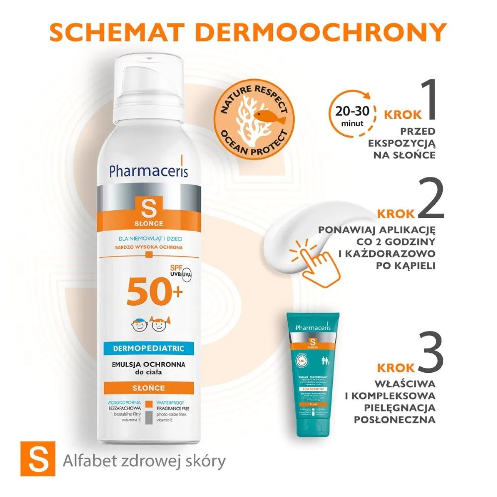 „Pharmaceris S“ apsauginė emulsija kūdikiams ir vaikams su SPF50+
