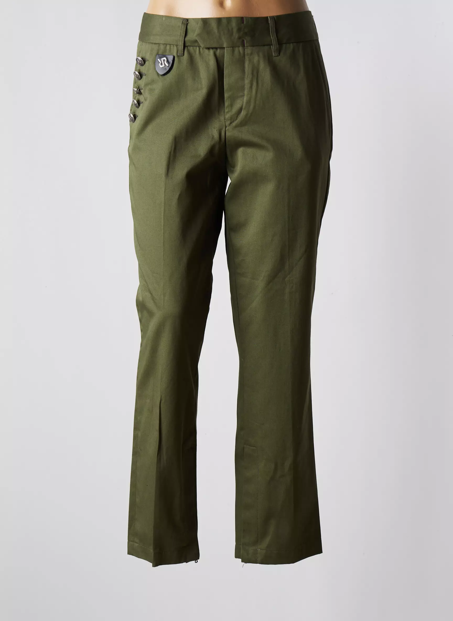 Ra Er Pantalons Droits Femme couleur vert