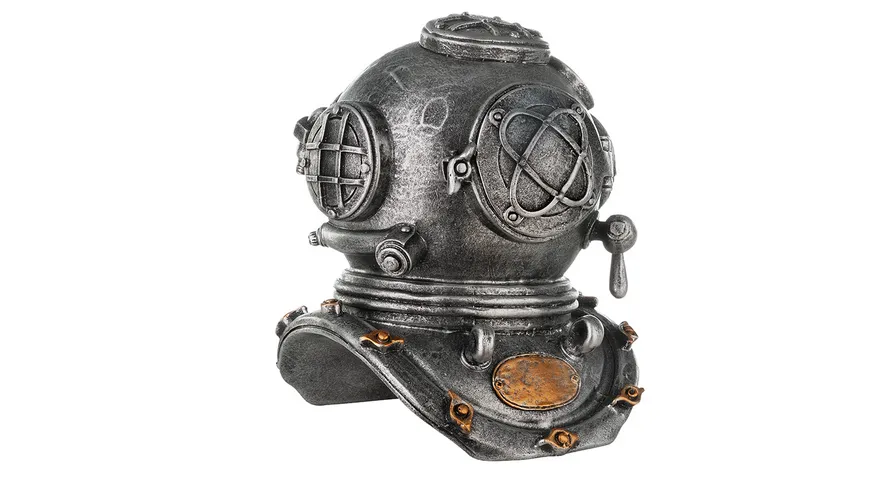Casablanca Steampunk Poly Skulptur Hat Helm H=14cm silberfarben