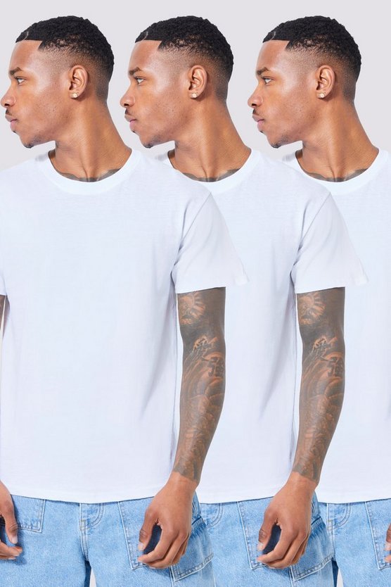 3er-Pack Basic Rundhals T-Shirts