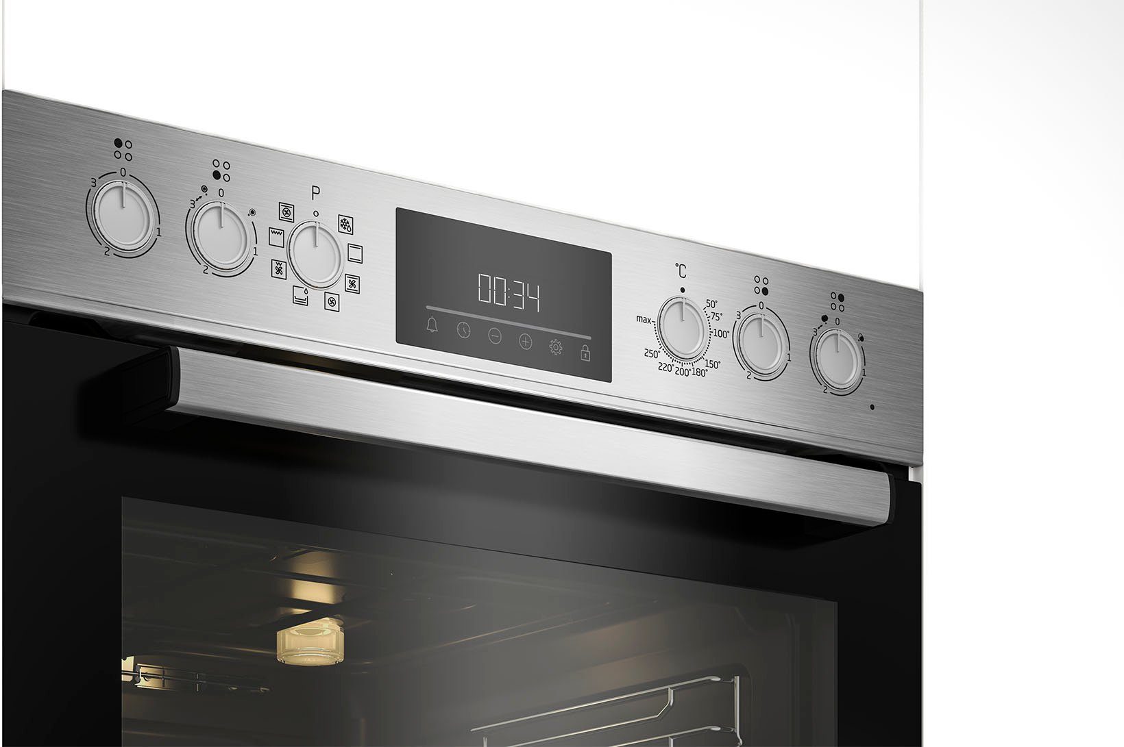 BEKO Elektro-Herd-Set BBUM12328X, mit 2-fach-Teleskopauszug