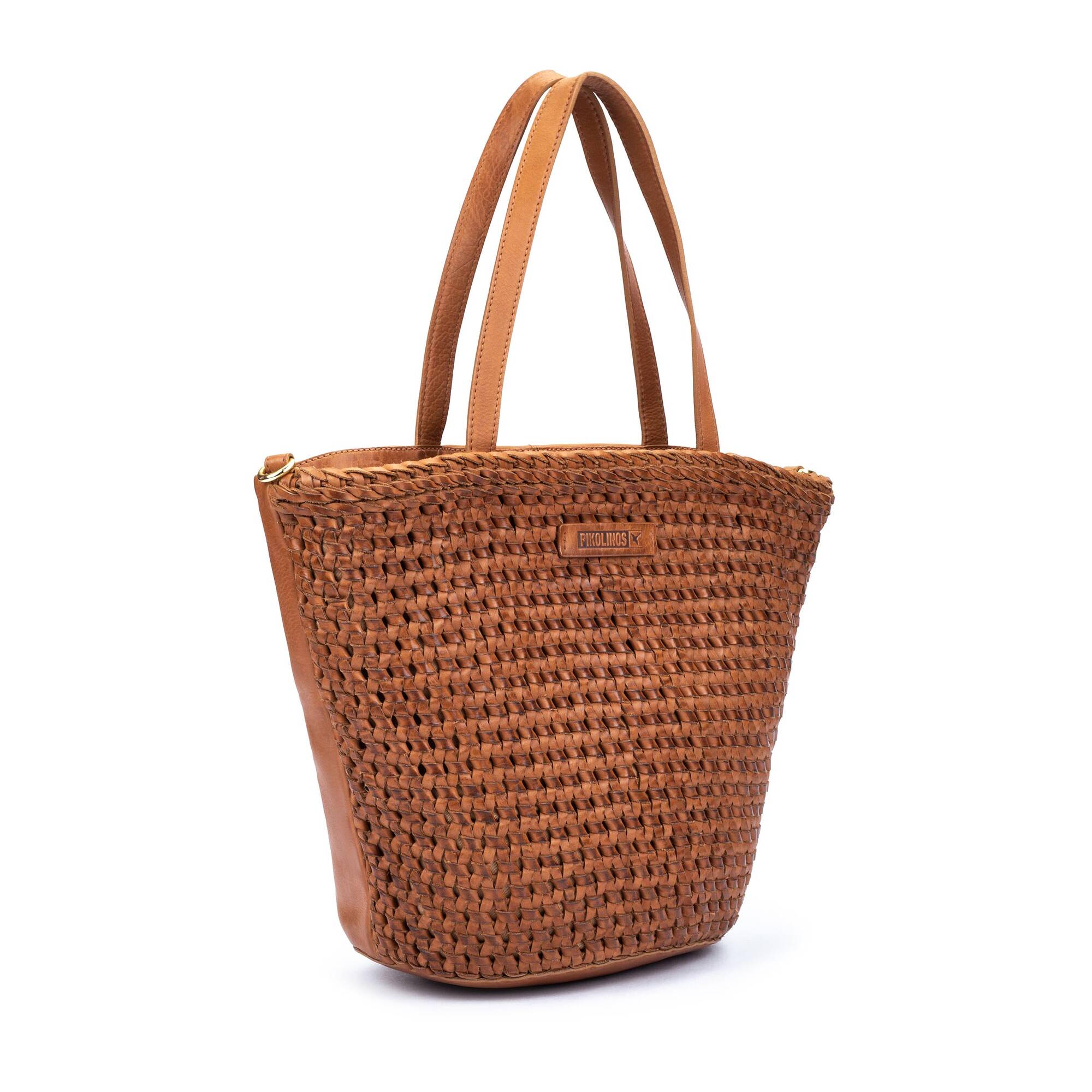 Damska torba typu tote z plecionej skóry - BRANDY