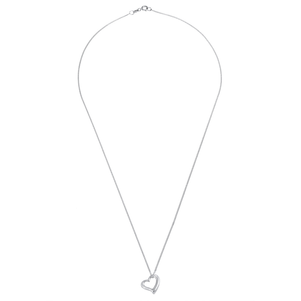 Elli Elli Collier Pendentif Coeur de Femme Basic Cut Out Romantique en Argent Sterling Bijoux