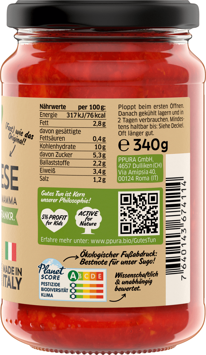 Tomatensoße, Bolognese, vegan, 340 g