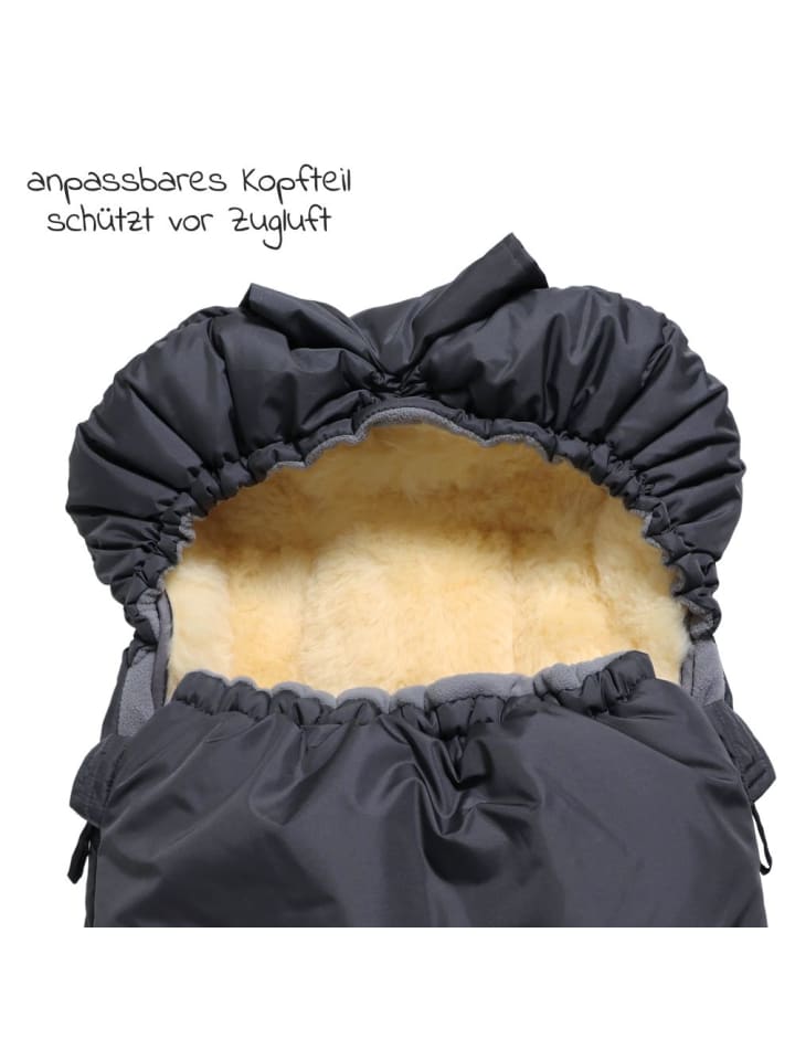 Kaiser Thermo-Fleece Fußsack mit Lammfelleinlage Lukky Look in grau günstig kaufen onesize