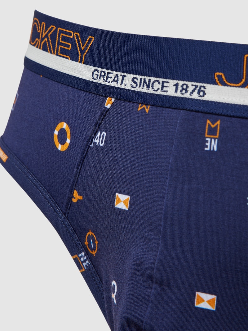 Slip mit Motiv-Print in dunkelblau
