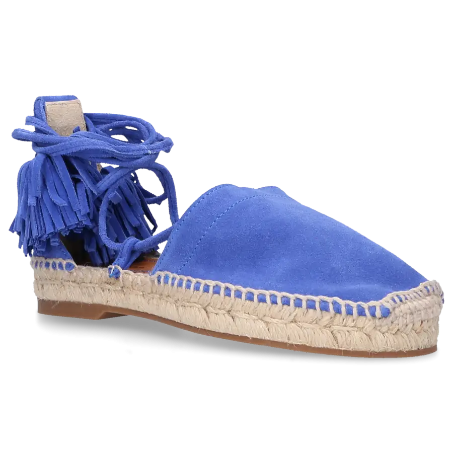 Dsquared2 - Espadrilles Sandalen FLAT Veloursleder blau Römerschnürung - blau
