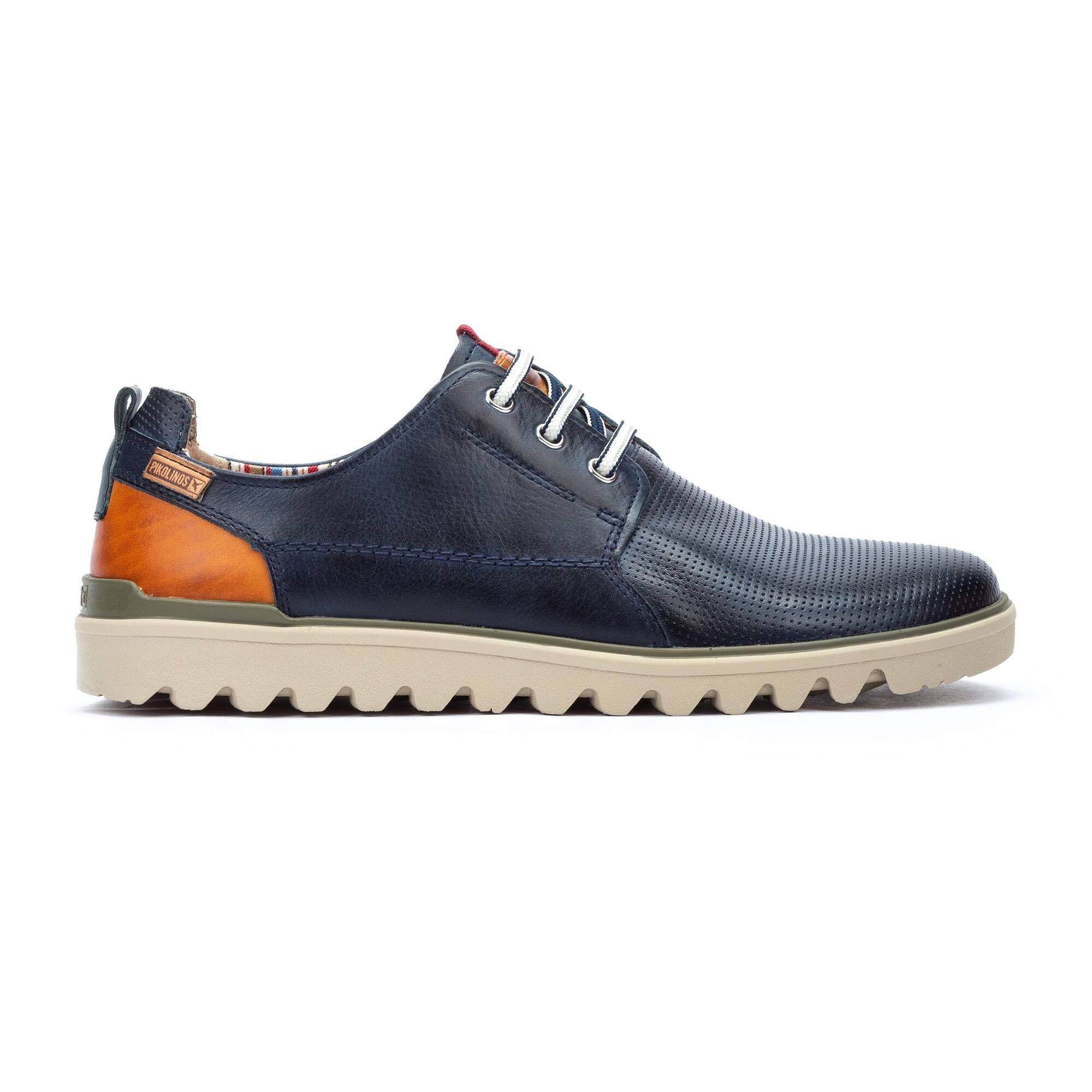 Męskie buty Bluchers z podeszwą sportową - NIEBIESKIE