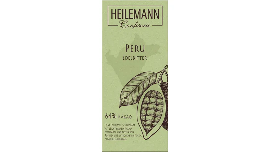 Heilemann Ursprungs-Schokolade Peru 64% Edelbitter 80 g