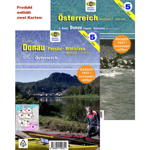Wassersport-Wanderkarte Österreich - Wanderkarte