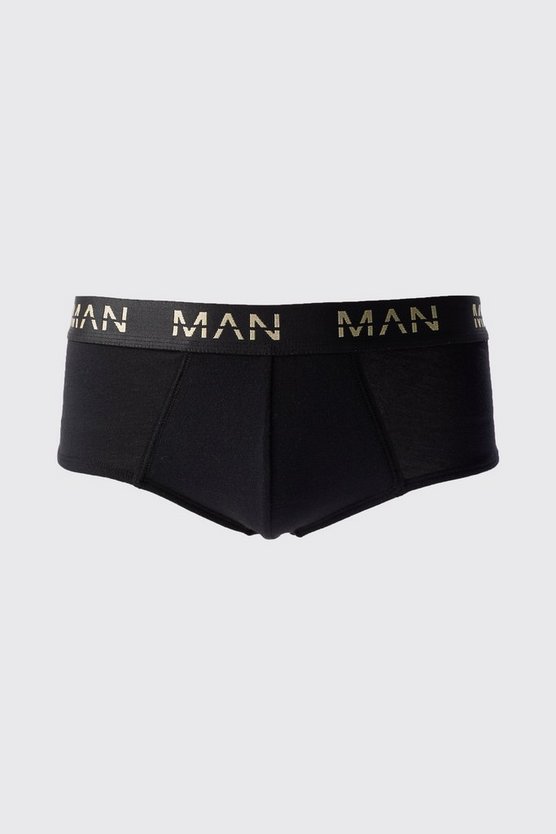 5er-Pack goldene Man-Dash Boxershorts in Schwarz