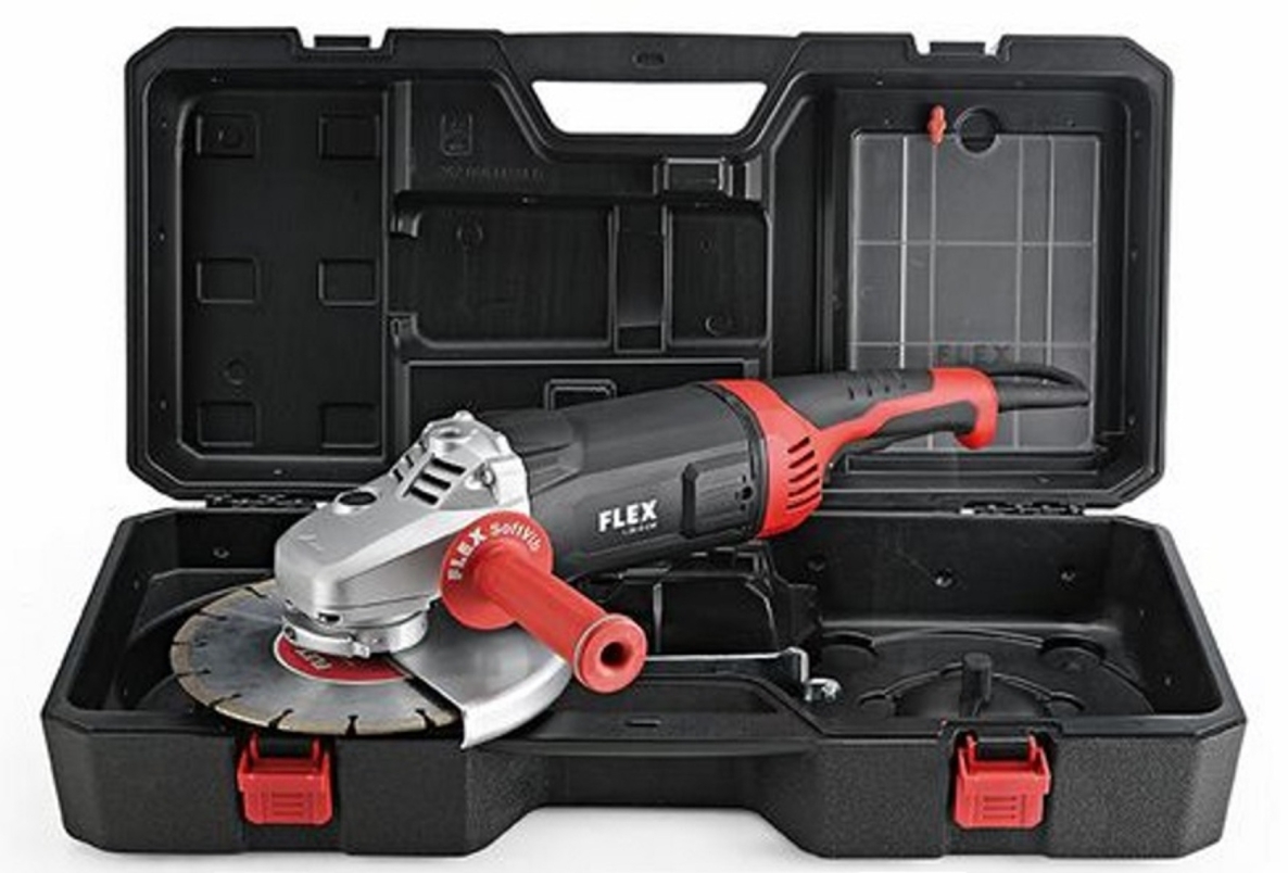 „Flex-tools“ 466239 L 26-6 230 TK-S kampinis šlifuoklis 230 mm, 2600 vatų + greito atlaisvinimo veržlė ir deimantinis diskas 230 mm