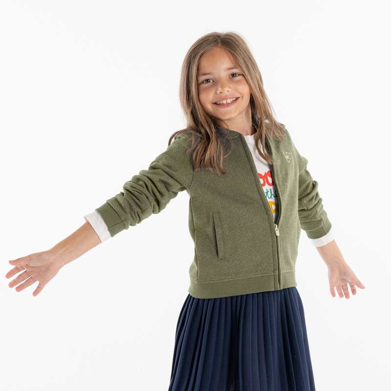 Teddy zippé irisé vert fille