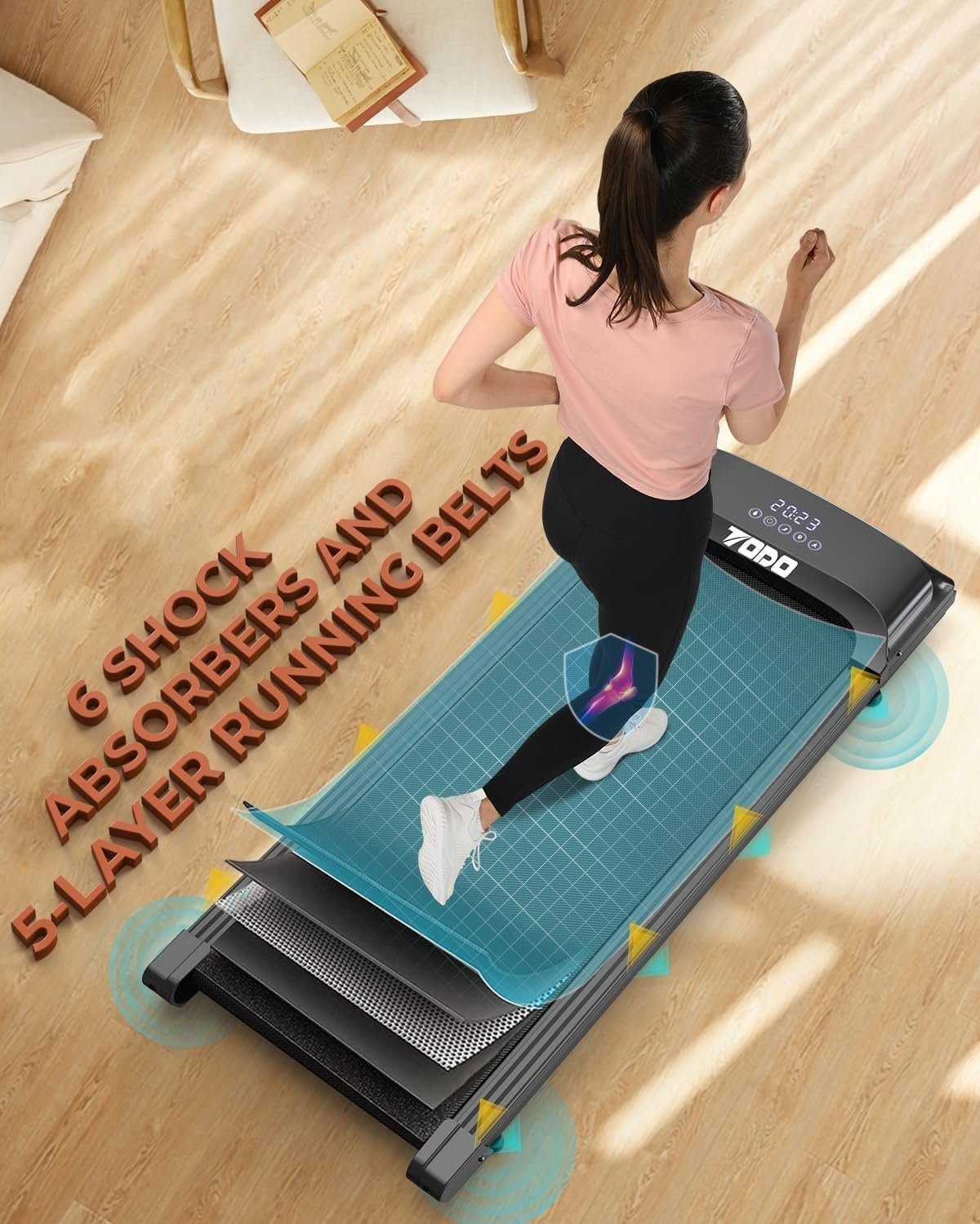 TODO Laufband (Laufband für Zuhause, Geschwindigkeit einstellbar,550WMotor bis 8 KM/H), Laufband für Zuhause, mit Fernbedienung und LCD-Anzeige