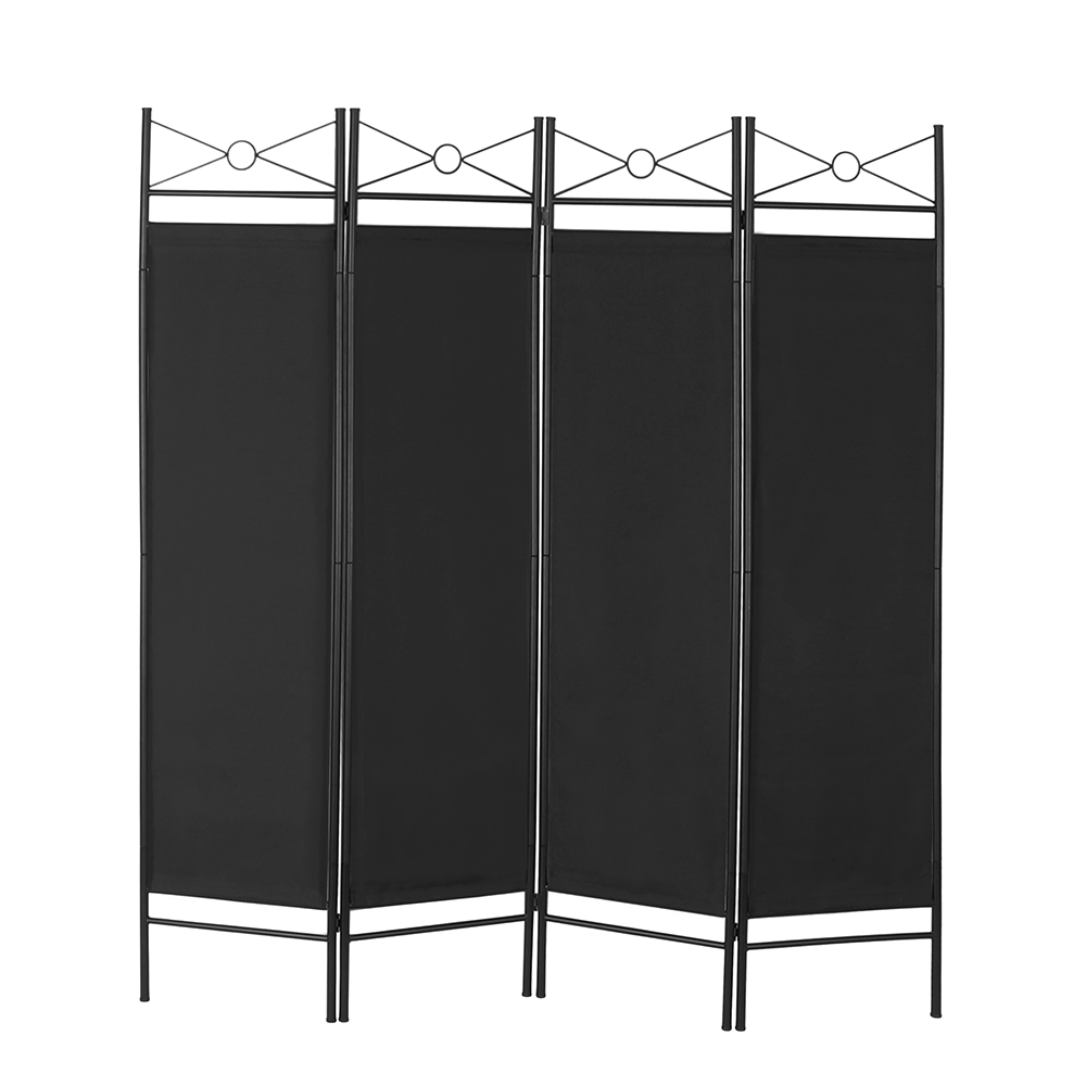 Never Indoor Paravent 4-teilige Raumteiler 180 x 163 cm schwarz