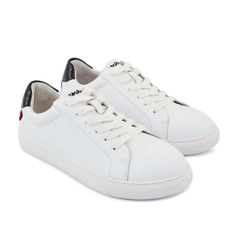 Baskets en cuir Simone petit amour croco noir