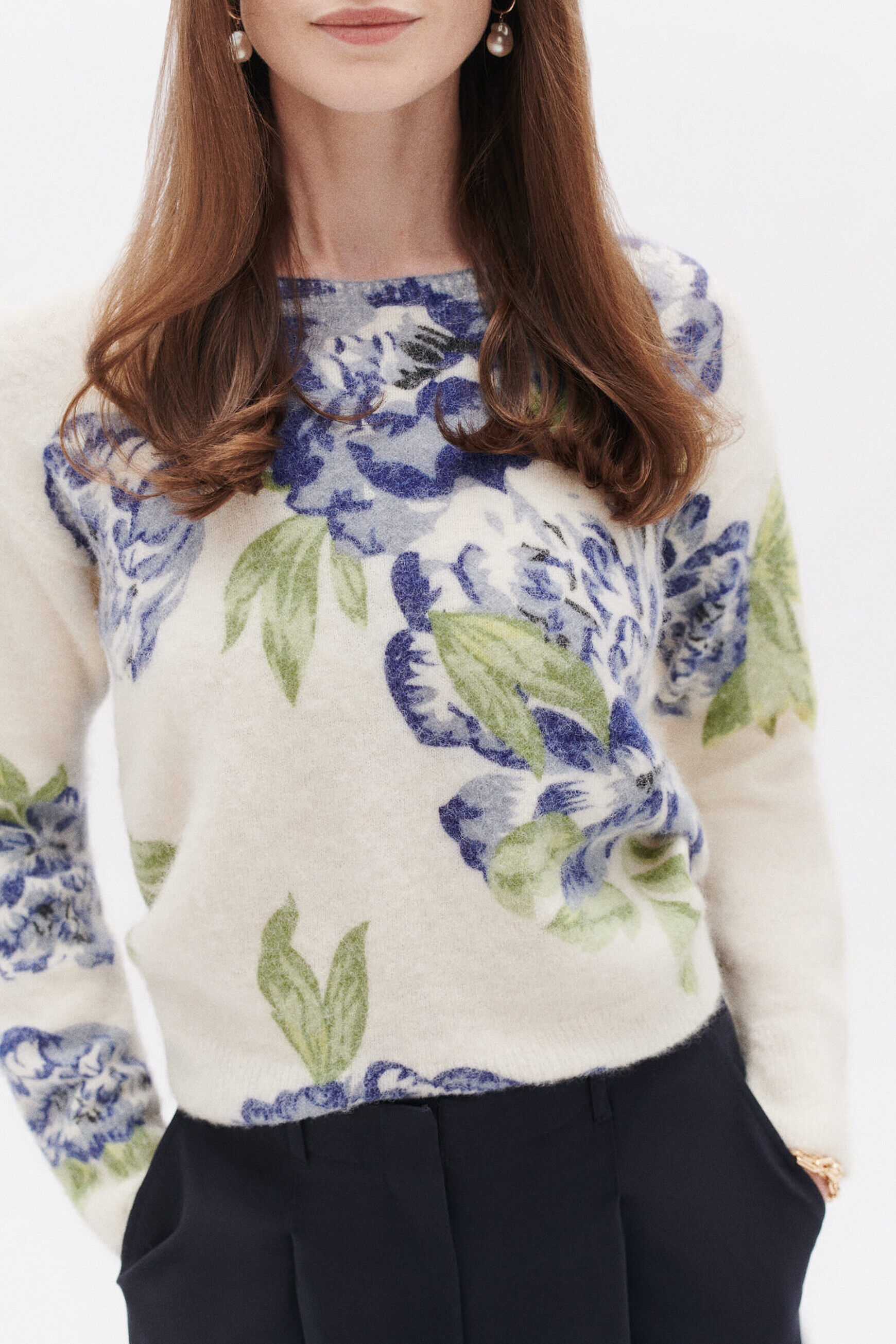 Pull manolia bleu ciel femme