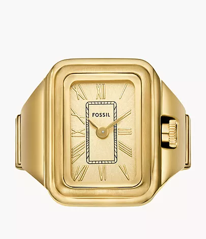 Fossil Ringuhr Raquel 2-Zeiger-Werk Edelstahl goldfarben