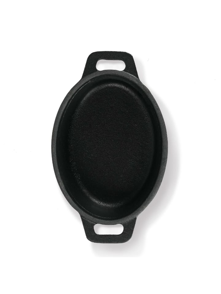 Stoneline Mini Cocotte Oval 12x8,5 cm Gusseisen, Kleiner Emaille Topf in Schwarz günstig kaufen onesize