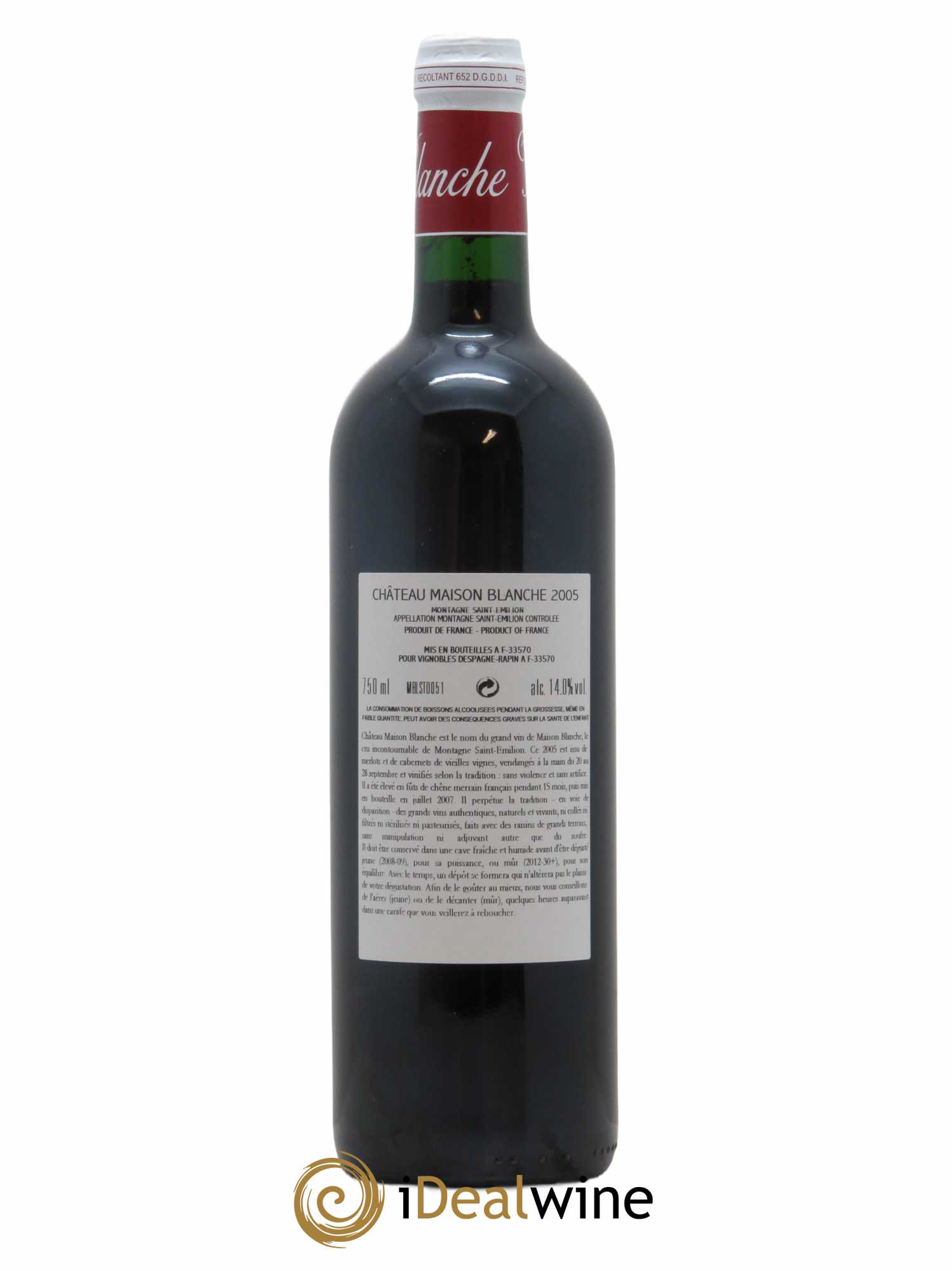 Château Maison Blanche  2005 - Lot de 1 Bouteille