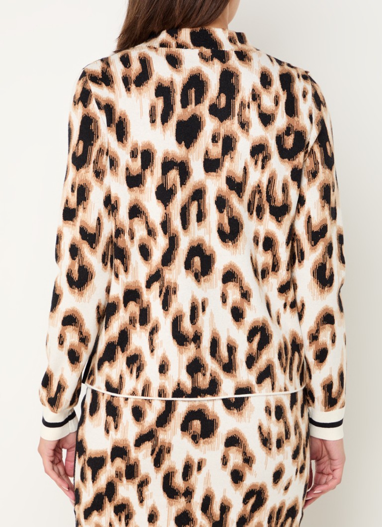Gerry Weber Fine-knit sweater with leopard print and stand-up collar