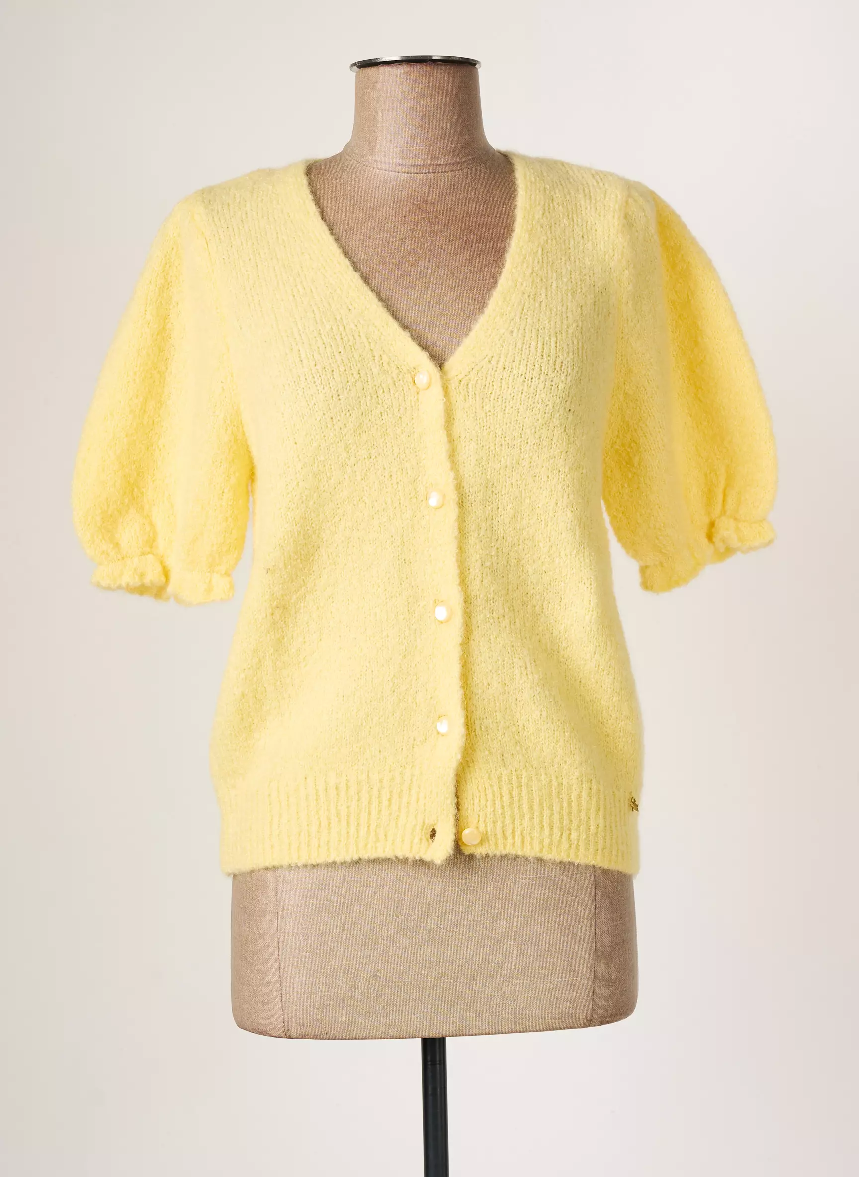 Des Petits Hauts Gilets Manches Courtes Femme couleur jaune