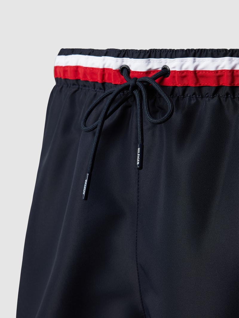 Badehose mit elastischem Logo-Bund in dunkelblau