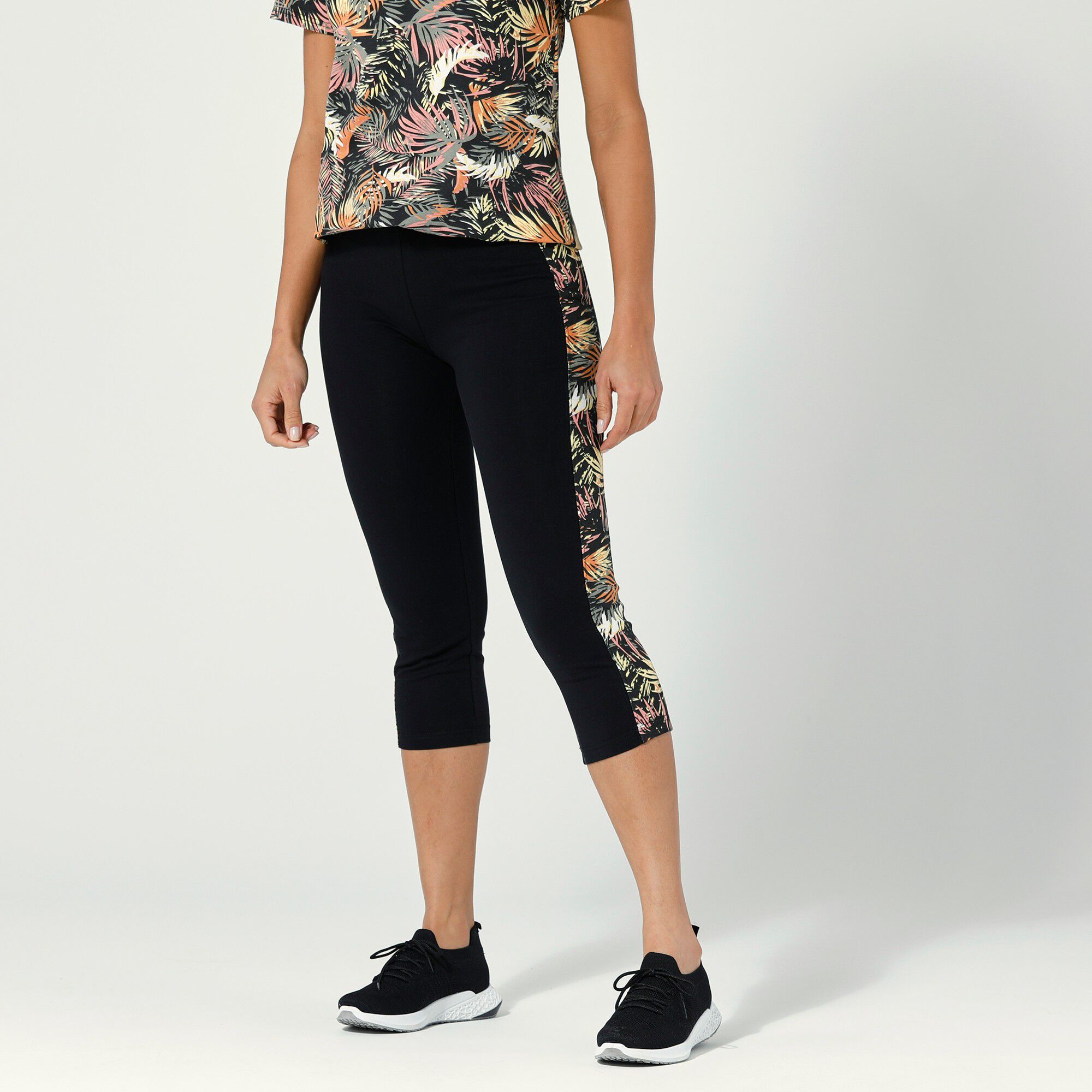 Legging 3/4 bande imprimée