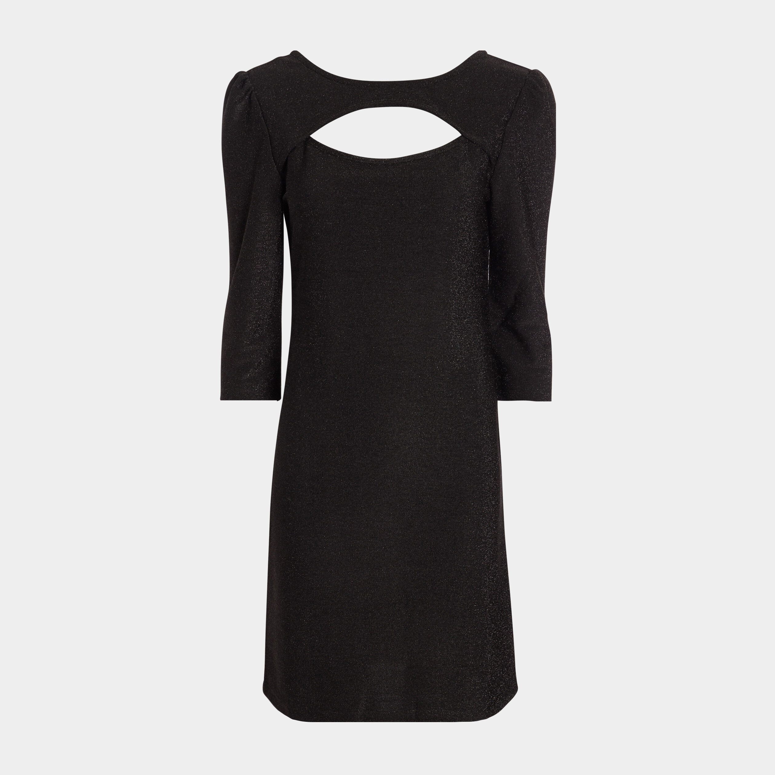 Robe de soirée droite avec ouverture noir femme | La Halle
