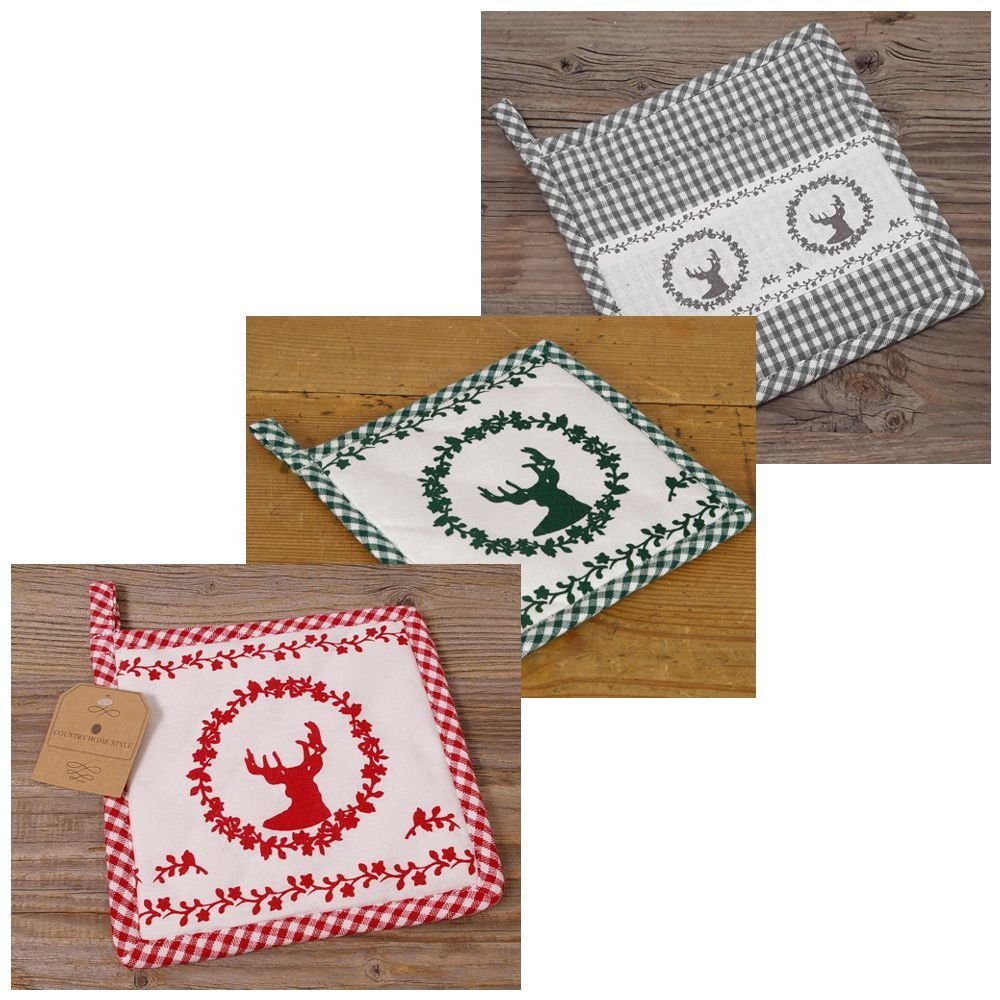 matches21 HOME & HOBBY Topflappen Topflappen RESI Landhaus in 3 Farben, (1-tlg)