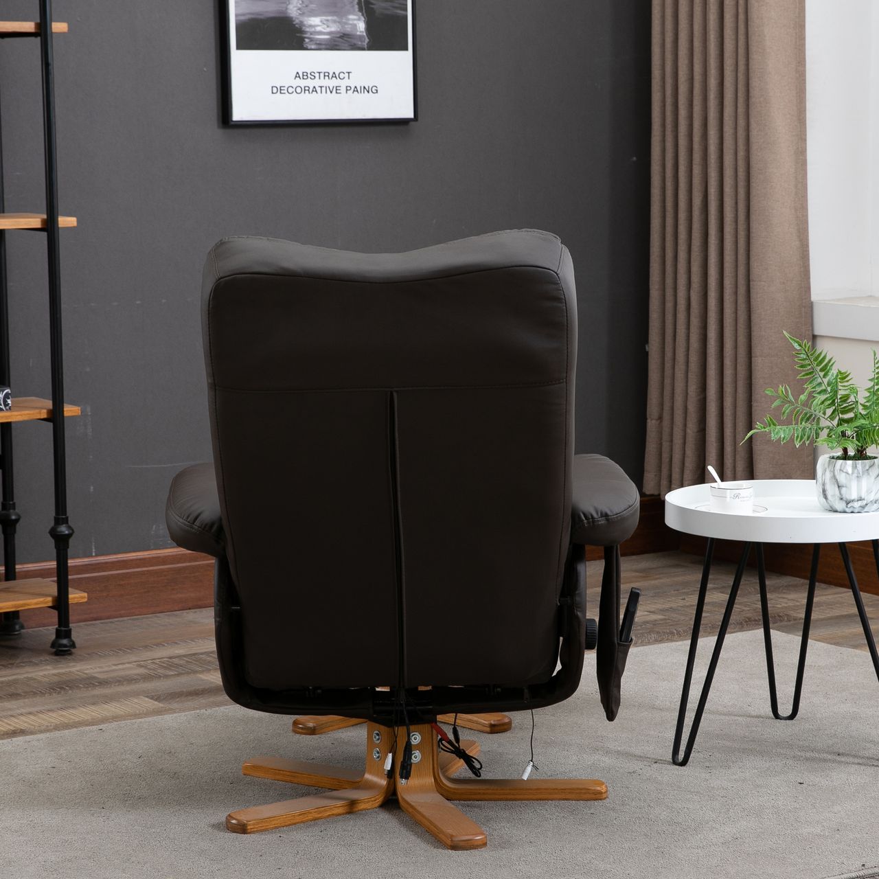 HOMCOM Massagesessel mit Fußhocker Relaxsessel  Braun
