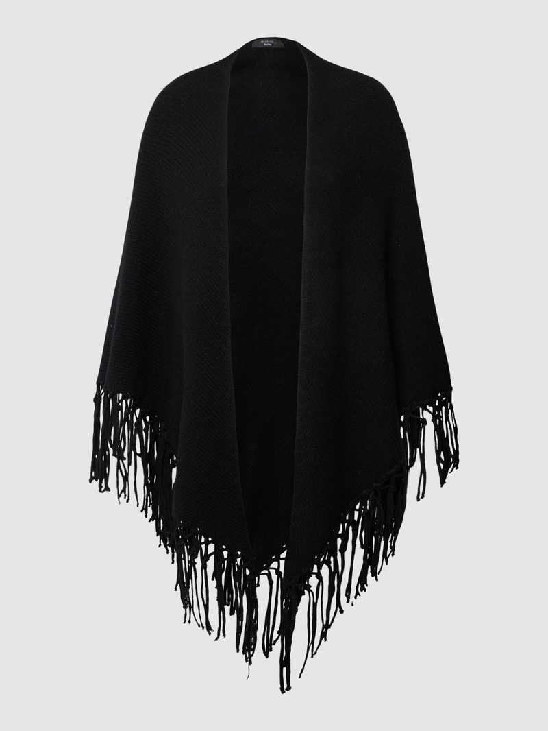 Poncho mit Fransen Modell 'TORNADO' in schwarz
