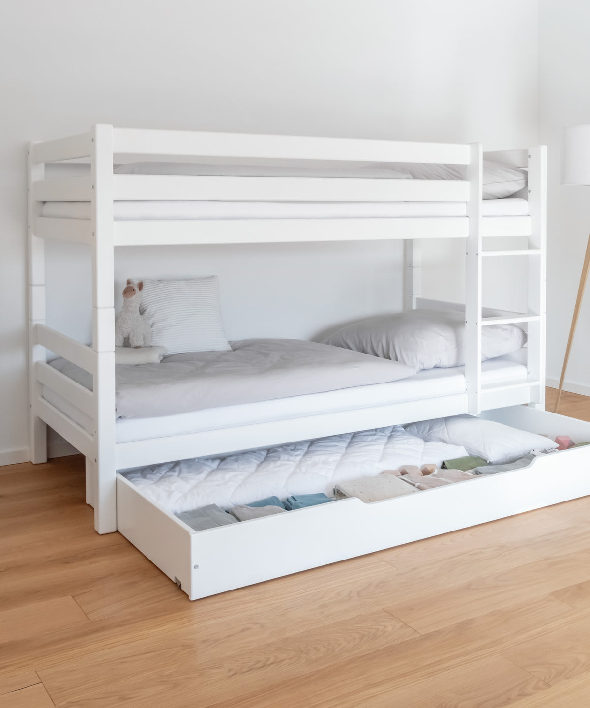 Etagenbett Buche Mittelhoch Weiß