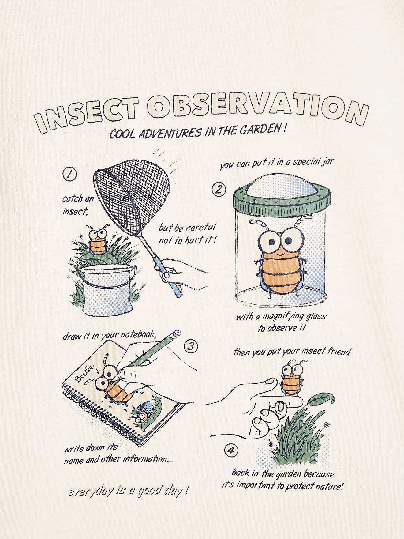 T-shirt motifs insectes garçon blanc