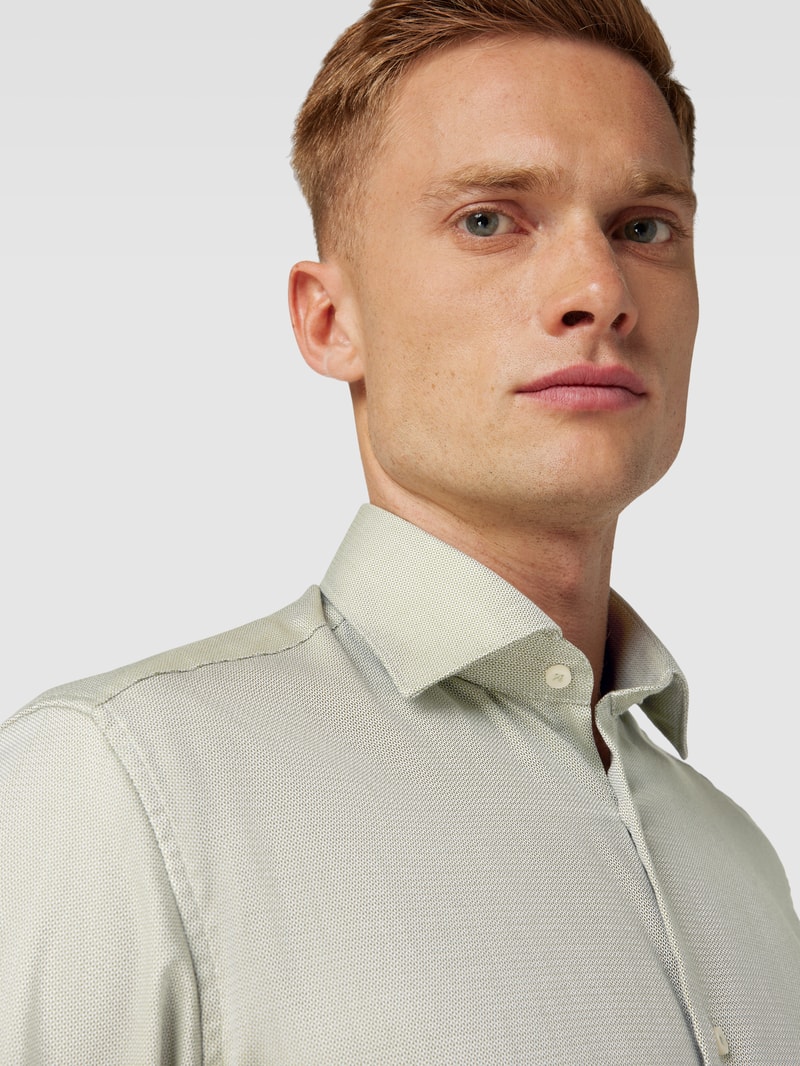 Modern Fit Business-Hemd mit Allover-Muster in lindgrün