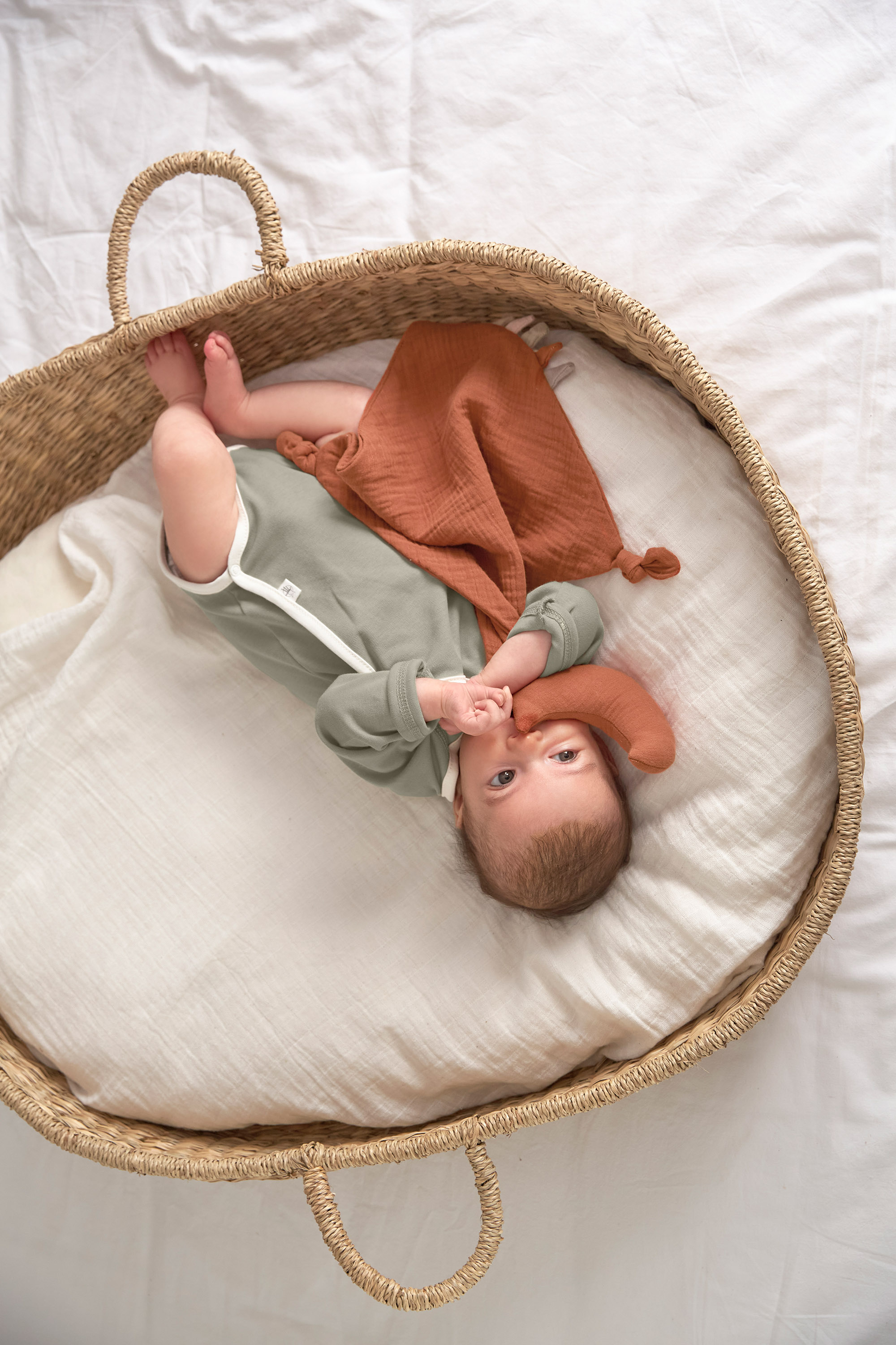 Baby Body (2er Set) langarm - Bio Baumwolle, Rosa Oliv