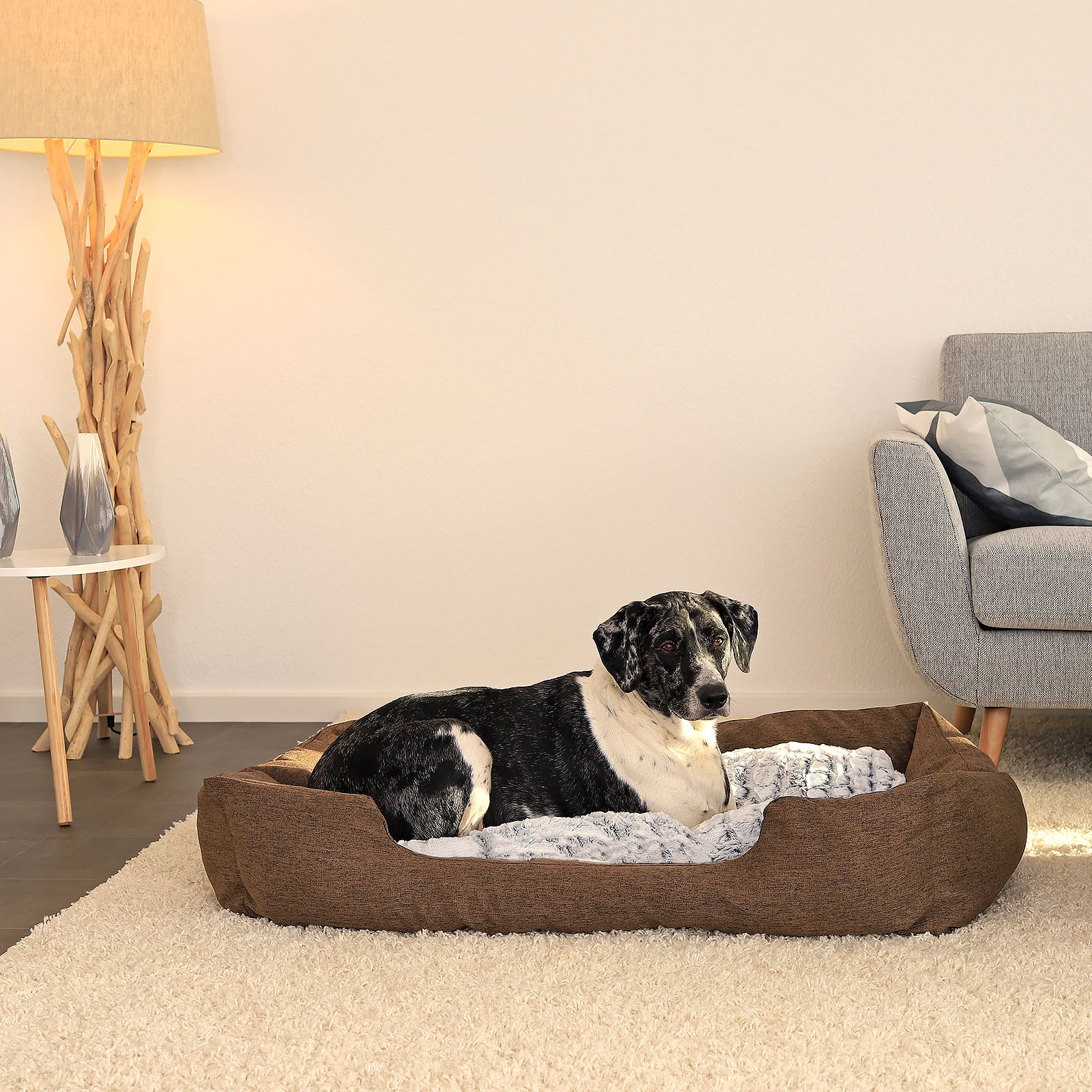 Lionto Hundebetten Lionto Hundebett mit Wendekissen meliert L