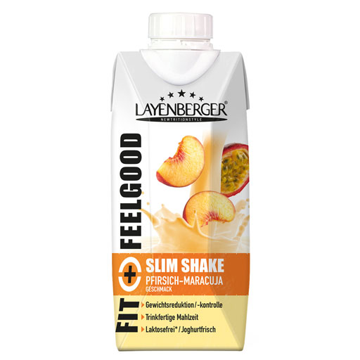 LAYENBERGER Fit Feelgood Slim Shake Pfirs.-Maracu.  330 ml