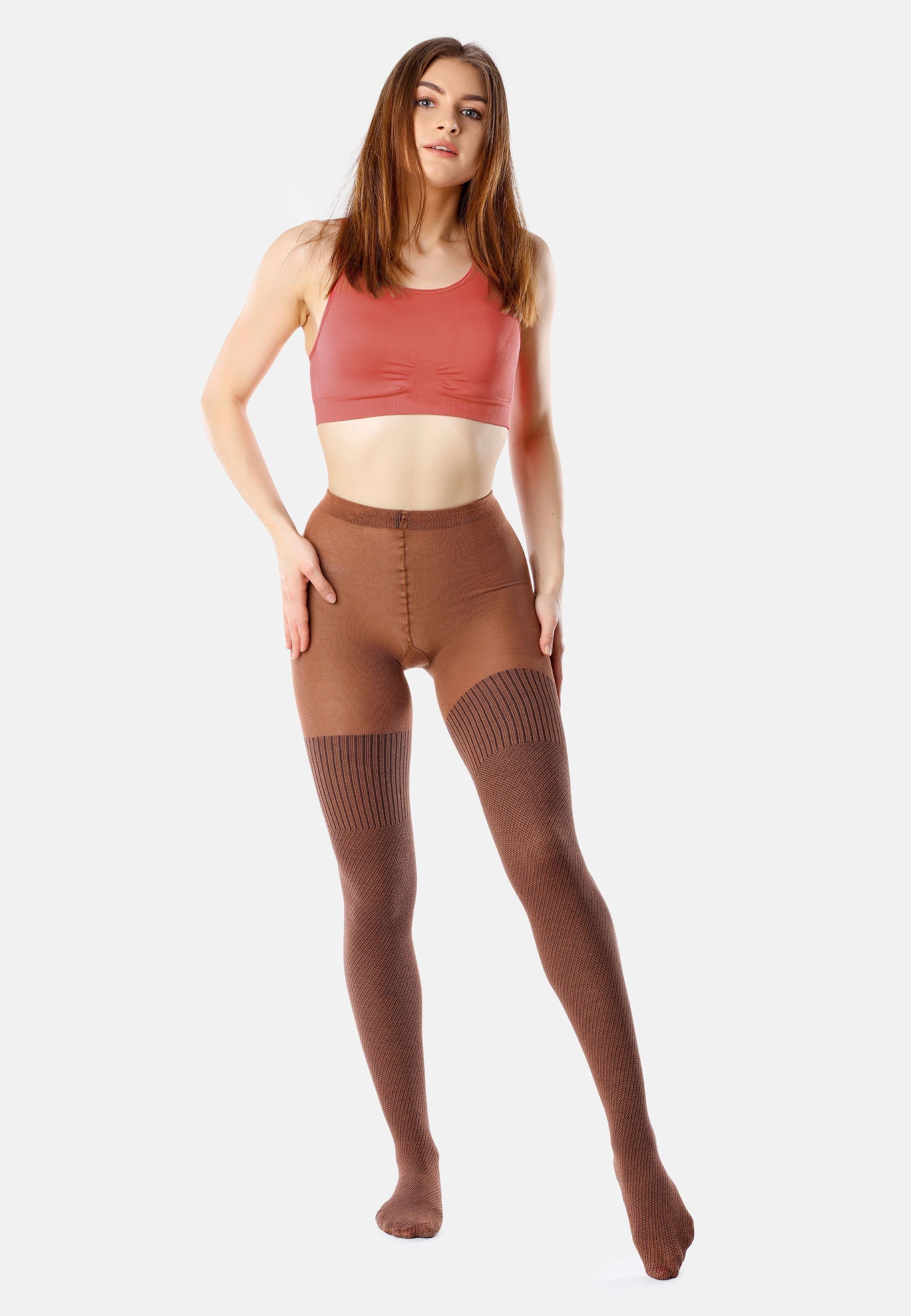 Bellivalini Strumpfhose Damen Strumpfhose aus Baumwolle BLV-1116 100 DEN (1 St)