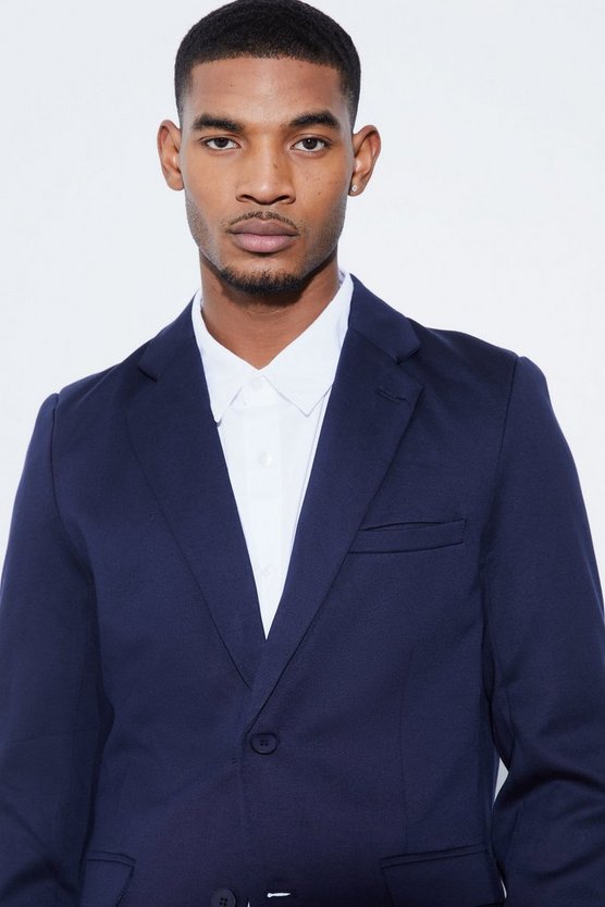 Tall einreihiger Skinny Jersey-Blazer