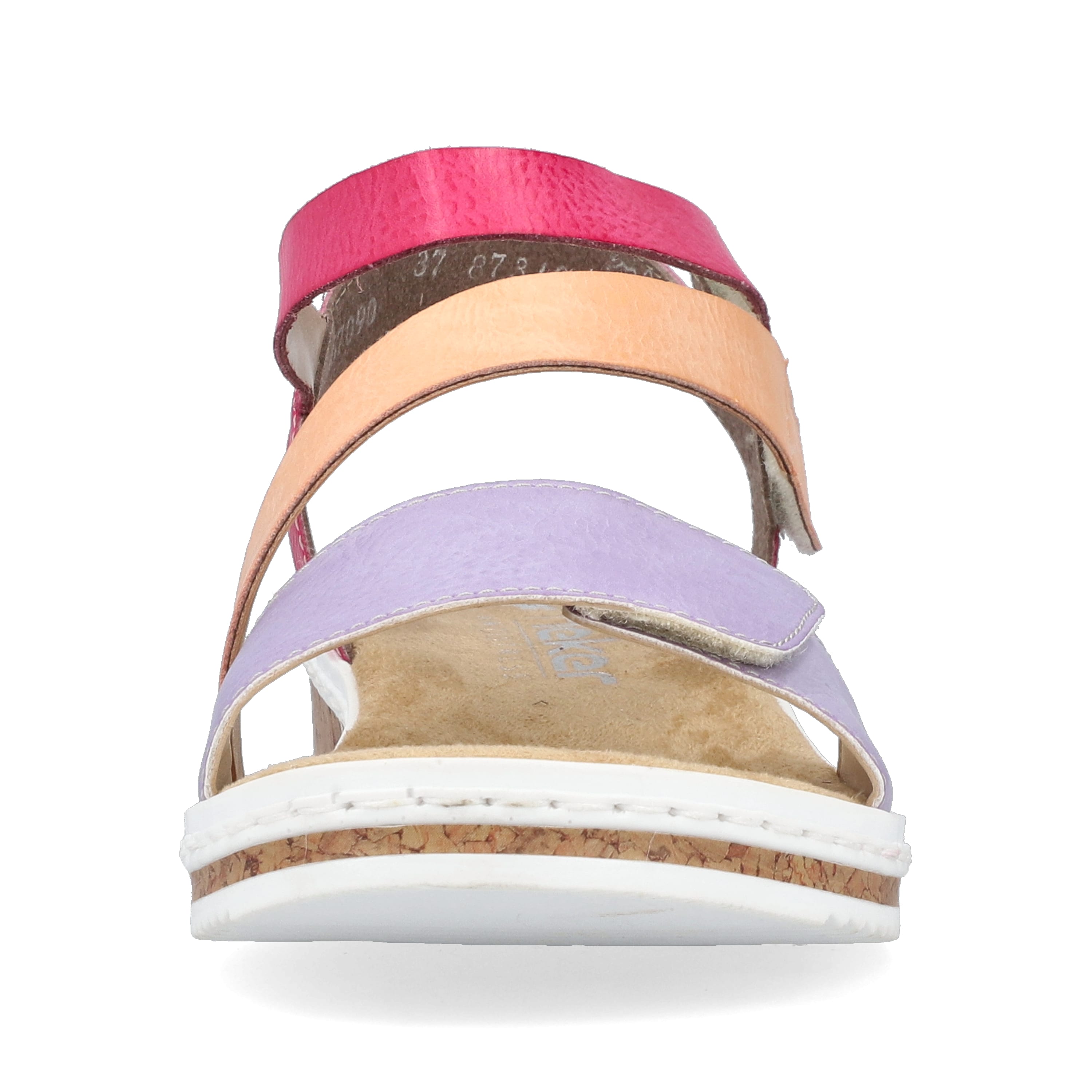 Rieker Damen Keilsandaletten lila-pink-lachsfarben