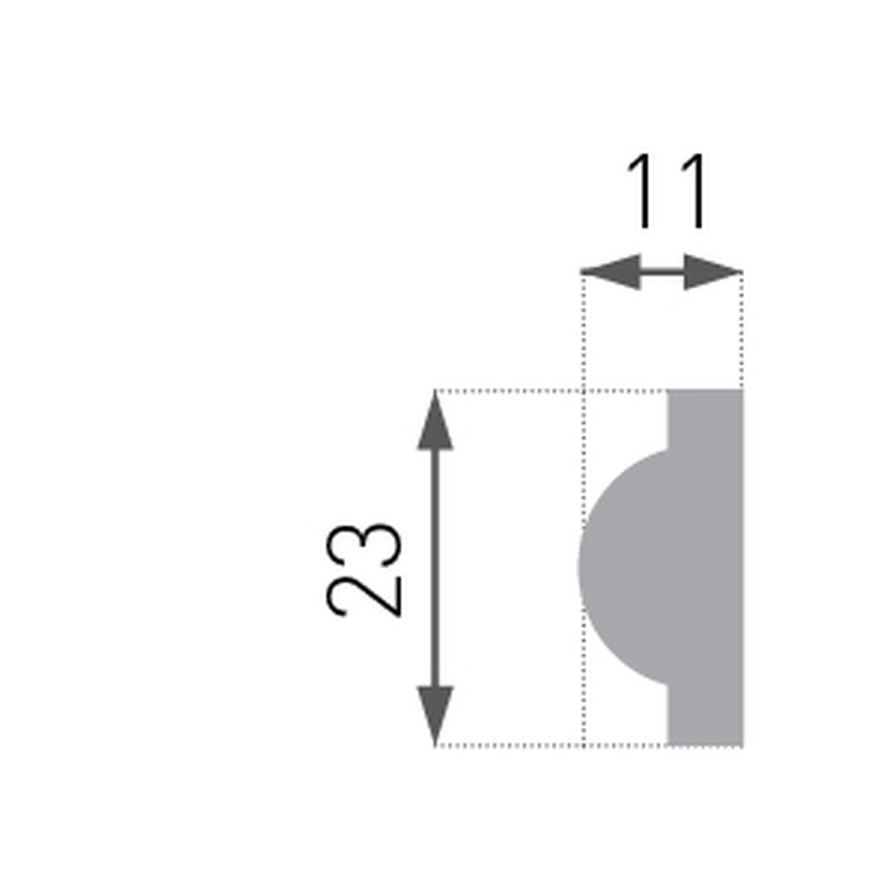 PROVISTON Zierleiste Polystyrol, 11 x 22 x 2000 mm, Weiß, Wandleiste