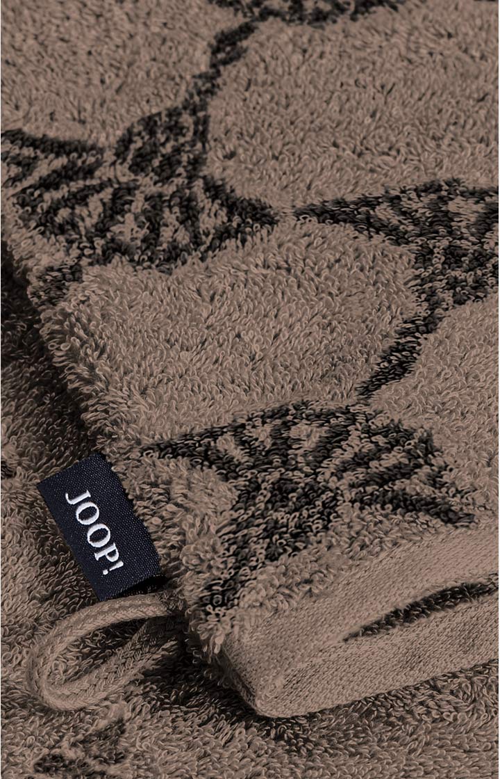 Waschhandschuh JOOP! CLASSIC CORNFLOWER in Mocca, 16 x 22 cm - im JOOP!