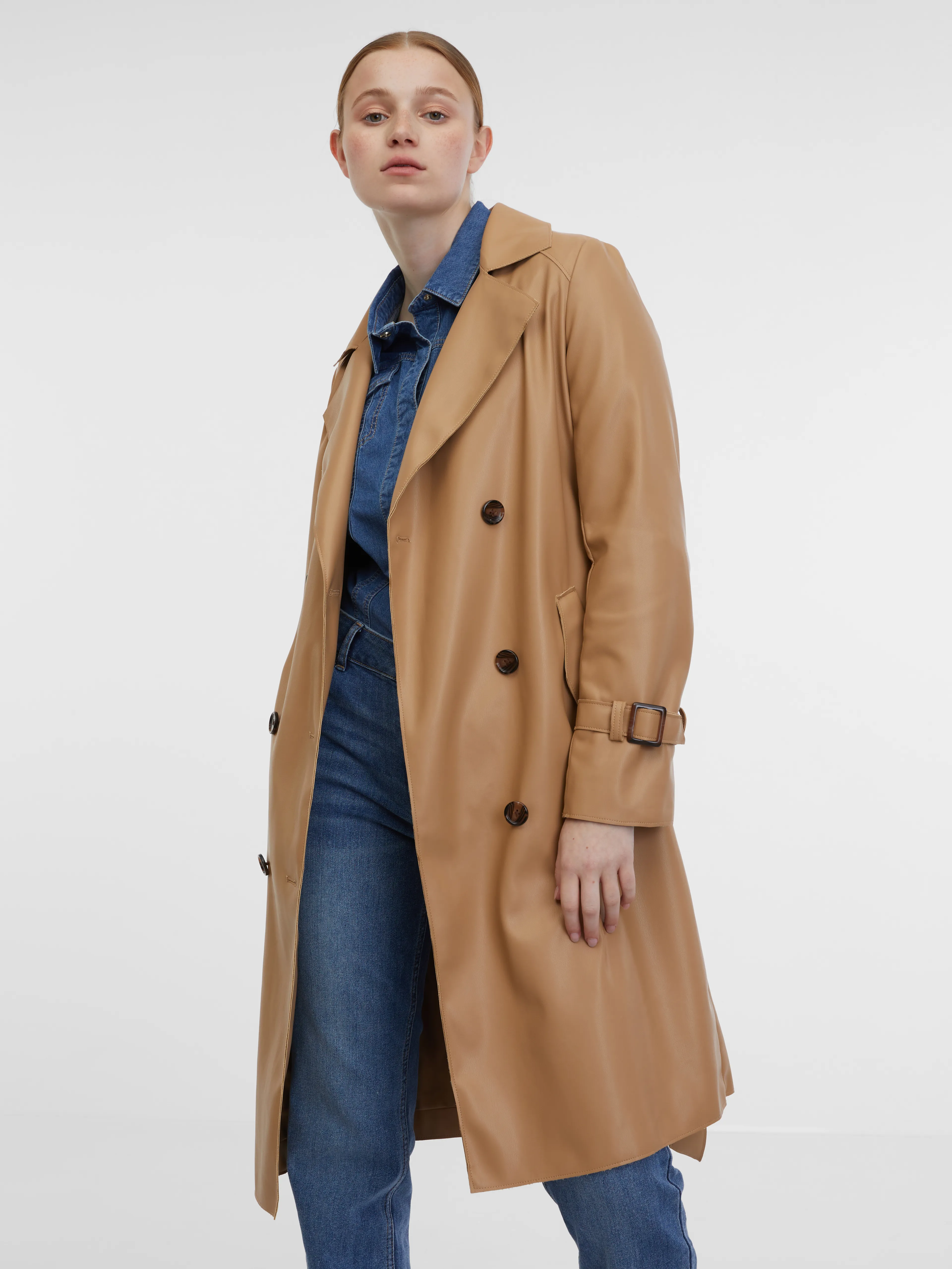 Beigefarbener Damen-Trenchcoat ORSAY