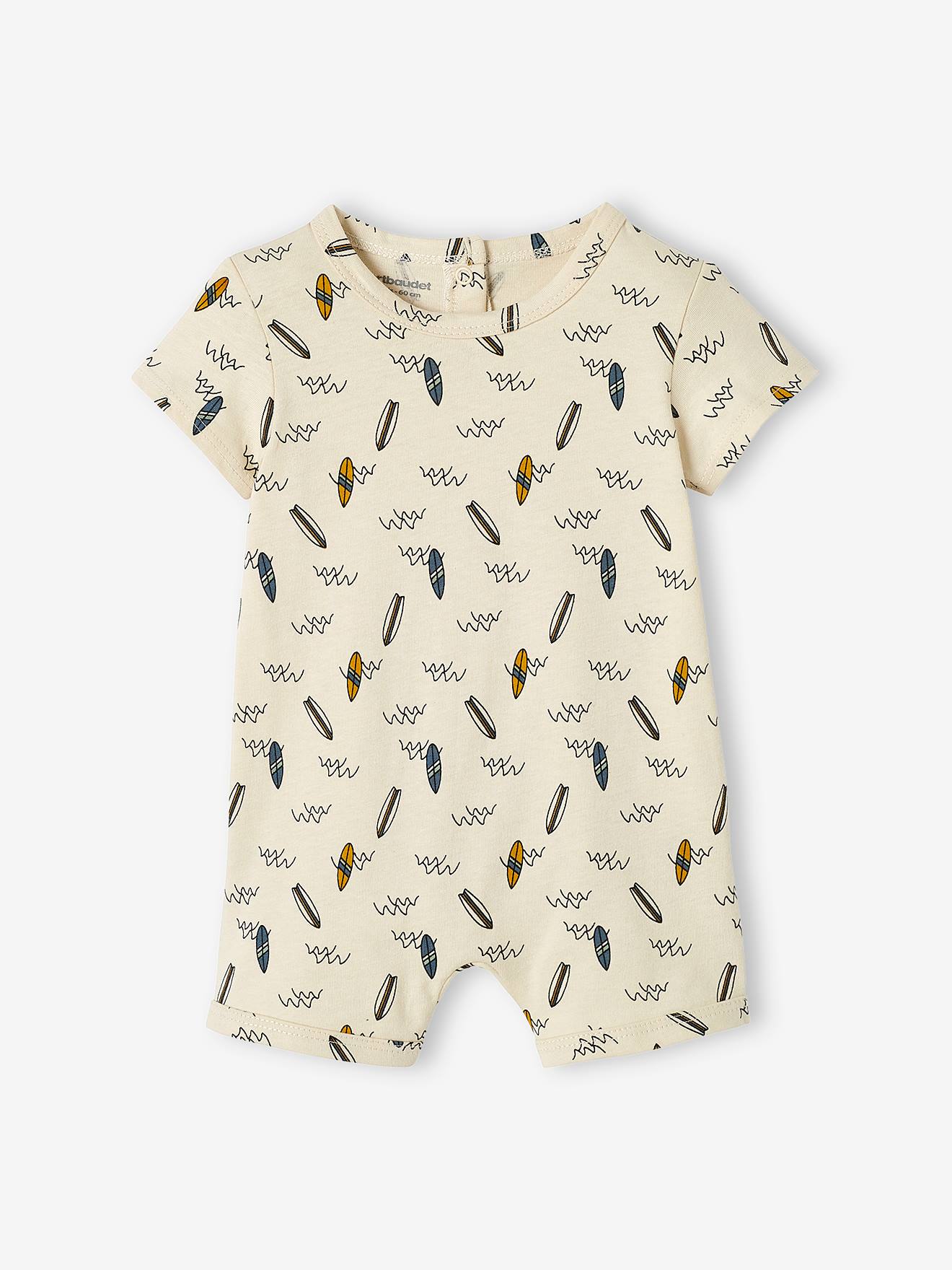 Lot de 2 pyjamas combishort bébé garçon ouverture dos lot vert céladon