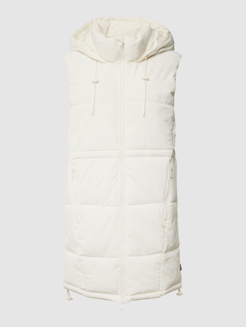Steppweste mit Kapuze in offwhite