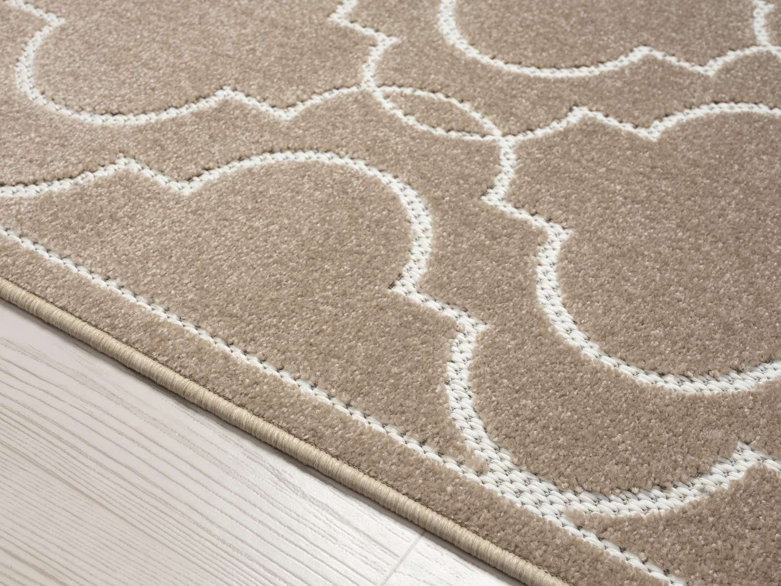 Teppich Outdoor & Indoor Teppich wetterfest waschbar Florentiner Design, TaCa Home, rechteckig, Höhe: 5 mm, Terrasse Balkon Garten Wohnzimmer Bad Küche, Beige - 80x150cm